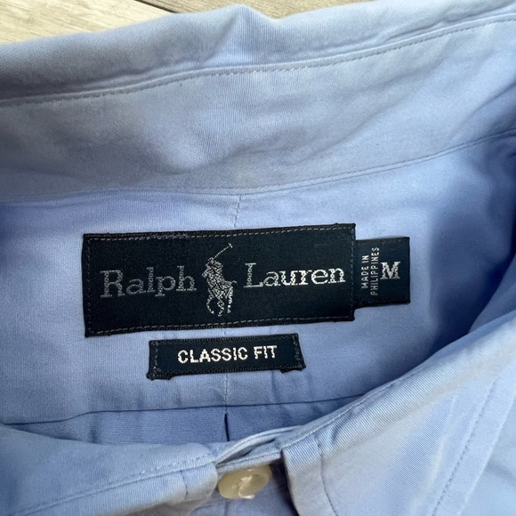 Polo Ralph Lauren Blue w/ Yellow Racing Pony Logo Shirt M - Picture 3 of 4